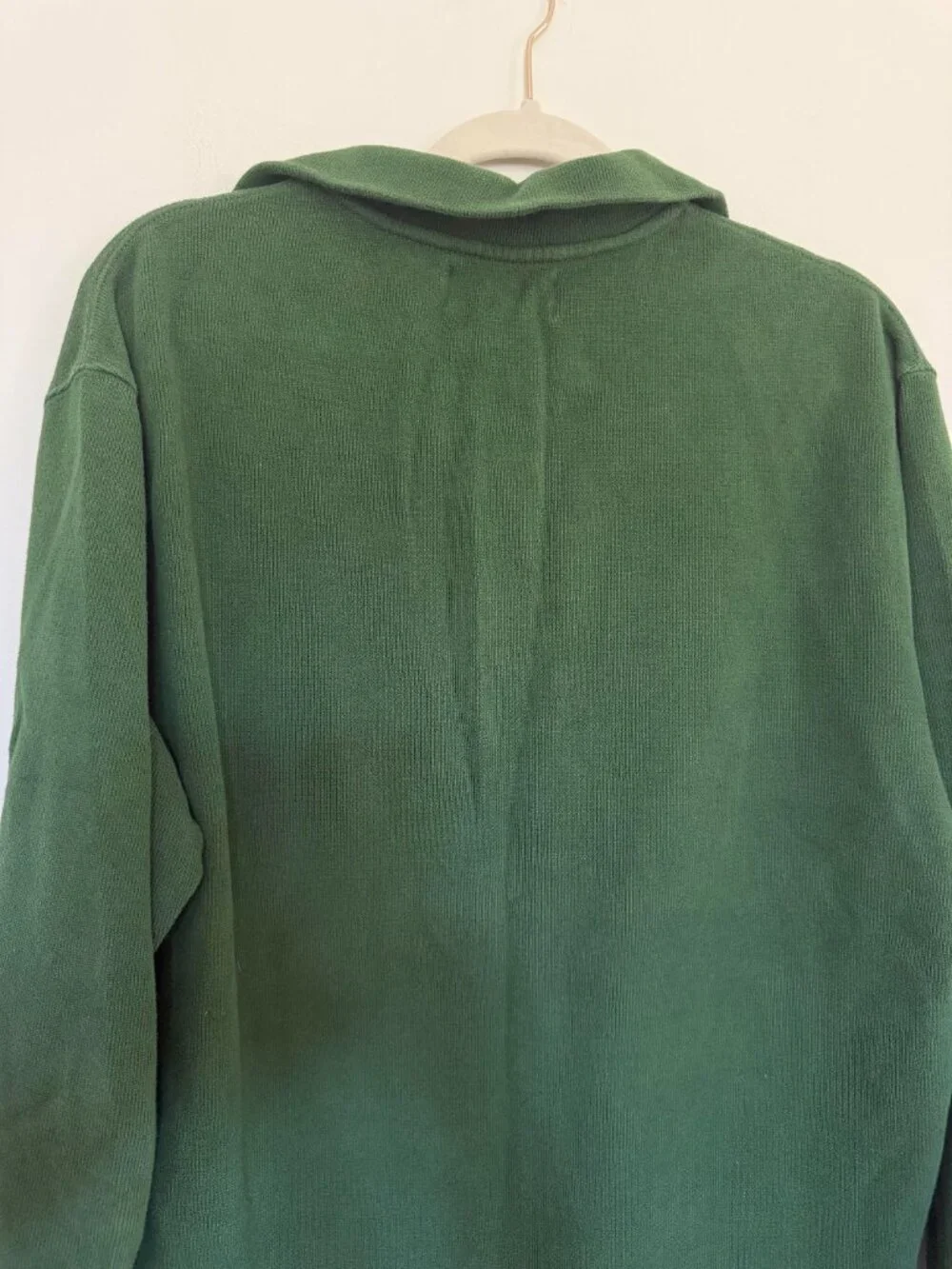 Polo Ralph Lauren Quarter Zip Pullover Sweater Preppy Vintage Green - Large